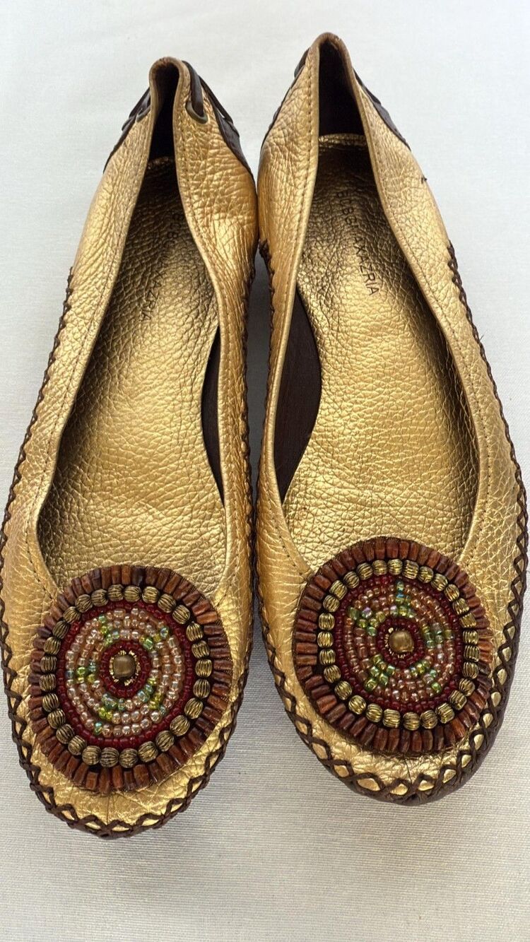 BCBG Max Azria Ballet Flats – Gold/Brown – Women’s Size 7B / EU 37